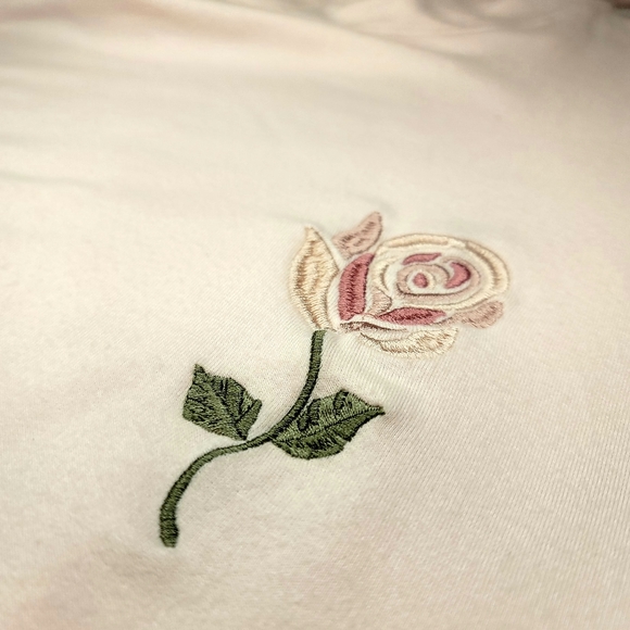 Splendid Embroidered Rose Hoodie Ballerina Pink Large NWT - Picture 6 of 13